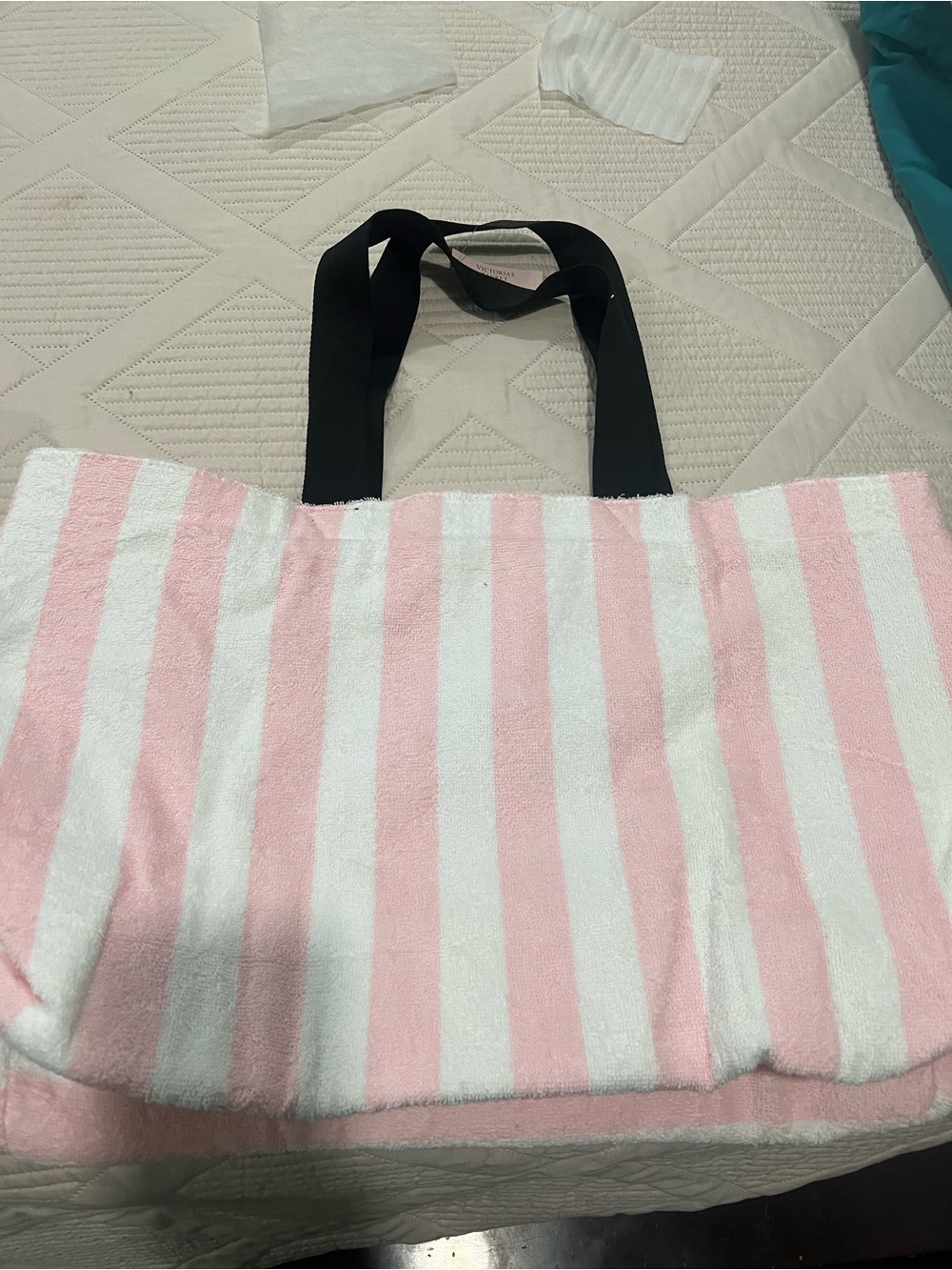 Victoria's Secret Pink and White Striped Beach Towel - Packaged - Picture 2 of 5